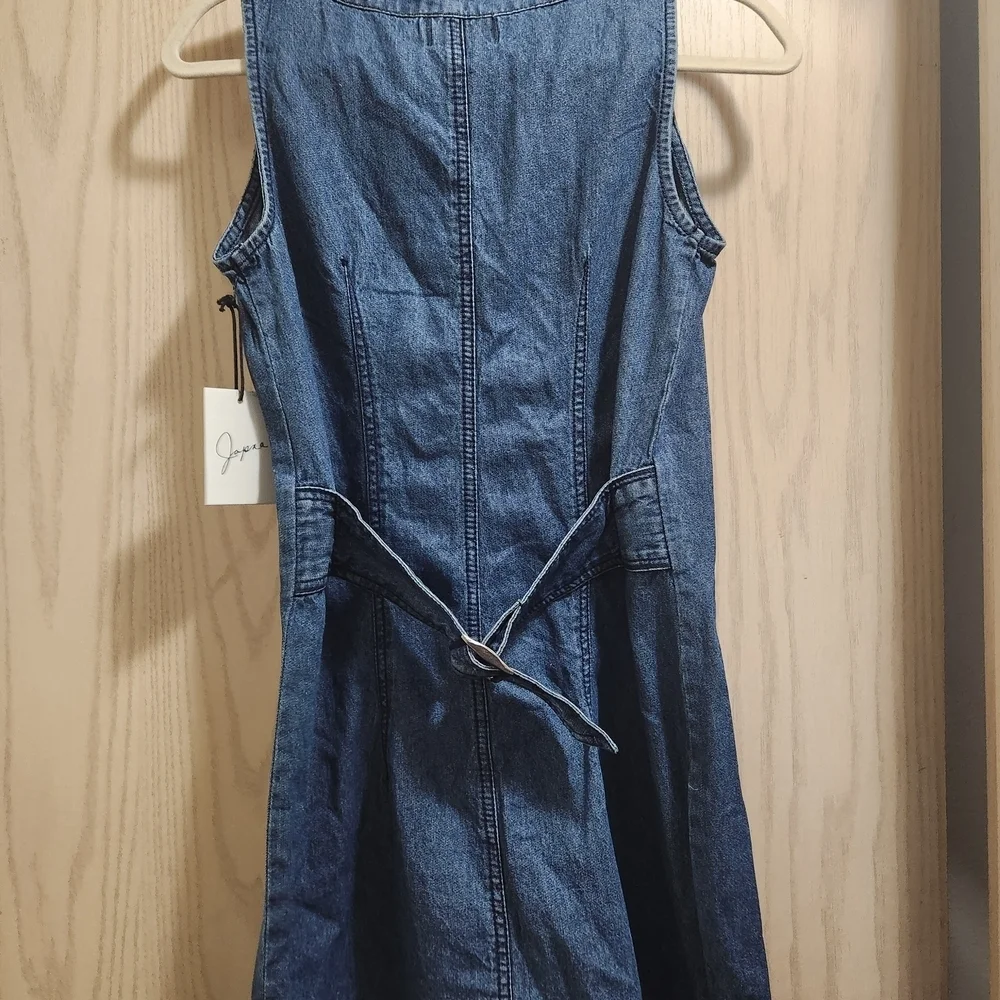Japna Blue Button-Front Midi Dress - Picture 6 of 7